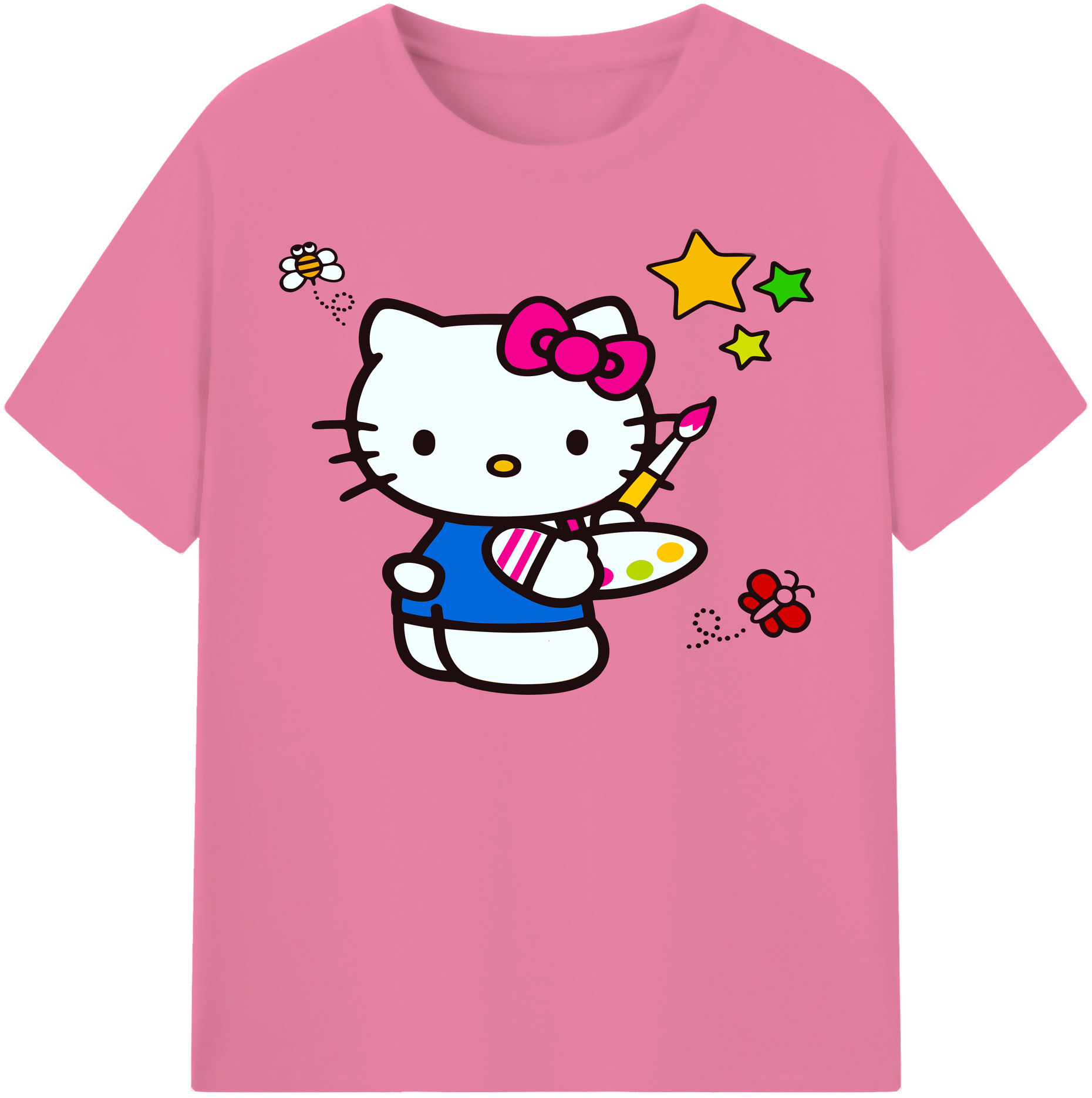 （画像用） Hello Kitty ハローキティ 綿100％半袖Tシャツ（フロントプリント）